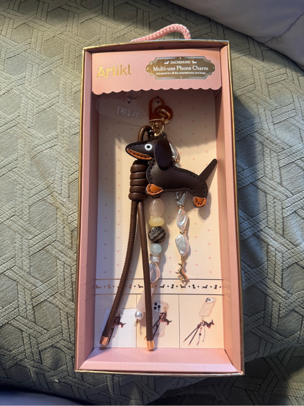 Artikl Dachshund Multi-Use Phone Charm, bag charm, phone strap, NEW!